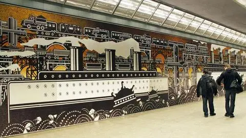 Artyści na linii frontu w metrze Marymont