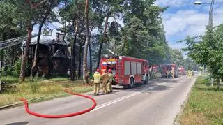 Pożar drewnianego domu w Józefowie