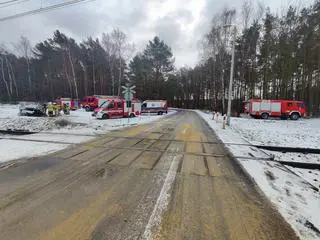 Zderzenie auta osobowego z szynobusem 