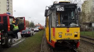 Wypadek tramwajowy na Bielanach