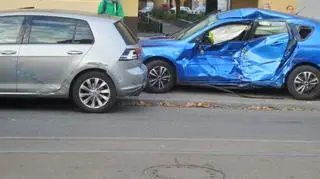 Zderzenie samochodu i tramwaju na Młynarskiej