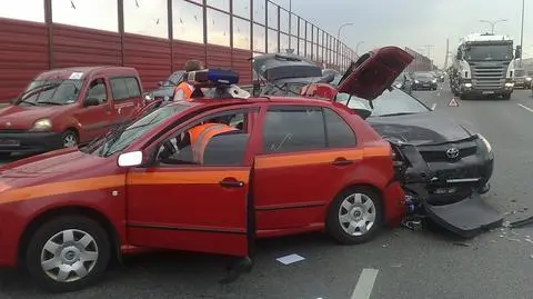 Cofał na trasie, spowodował wypadek