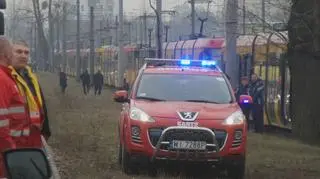 Korek po zderzeniu tramwajów