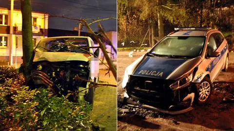 Strzały i pościg pod Warszawą. Policjanci w szpitalu, kierowca nie żyje 