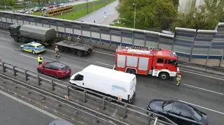 Zderzenie na S8 na wysokości Broniewskiego