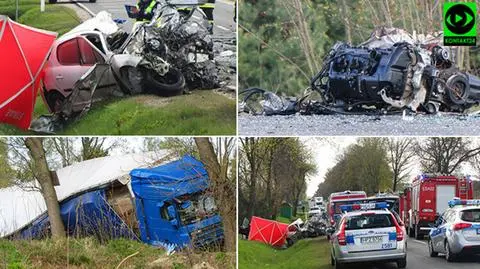 Zderzenie tira i dwóch osobówek. "Nie żyje kierowca"