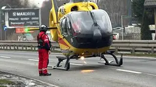 Helikopter LPR lądował w Alejach Jerozolimskich 