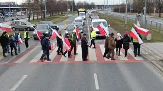 Protest rolników na Przyczółkowej 