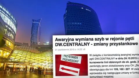 Tymczasowo zmienią przystanki. Bo w Złotych Tarasach wymieniają szyby