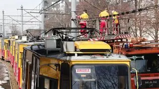 Awaria sieci trakcyjnej zablokowała tramwaje