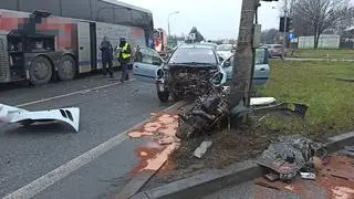 Wypadek z udziałem autokaru