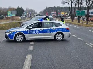 Protest rolników na Mazowszu - okolice Mińska Mazowieckiego 