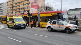 Wstrzymany ruch tramwajów w kierunku Okęcia