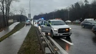 Kolizja dwóch aut na Wisłostradzie