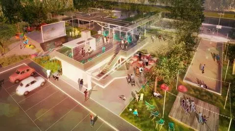 Prototyp skweru sportów miejskich w siedzibie muzeum