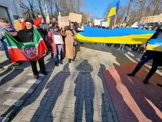 Protest przed ambasadą Rosji 