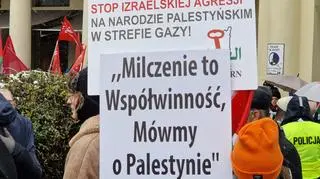 Demonstracja pod hasłem "Ani jednej bomby więcej - wolna Palestyna"