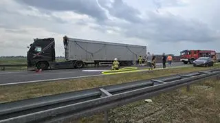 Pożar ciężarówki na A2