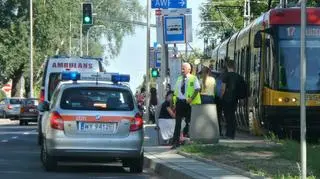 Gwałtowne hamowanie tramwaju na Marymonckiej