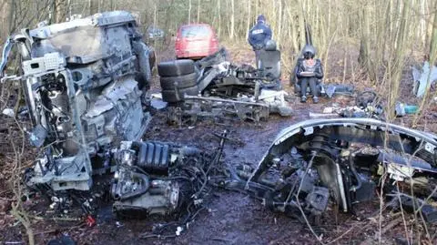 W środku lasu demontowali skradzioną toyotę. Wpadli na gorącym uczynku