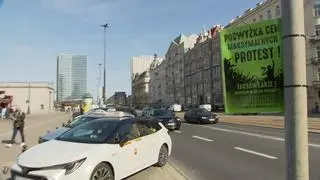 Protest taksówkarzy w Warszawie 