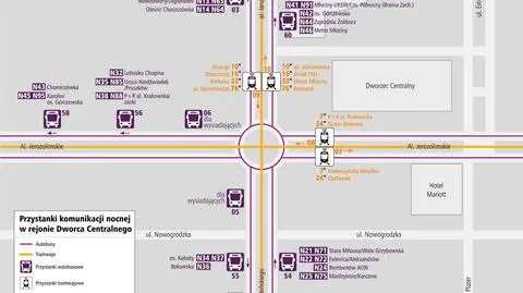 Nocne "wyprowadzają się"  z pętli przy Centralnym