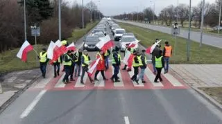 Protest rolników na Przyczółkowej 