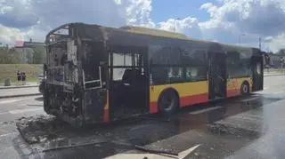 Pożar autobusu na Ursynowie