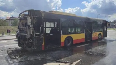 Pożar autobusu na Ursynowie