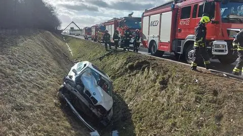 Dachował i wpadł do rowu. Kierowca ukarany mandatem