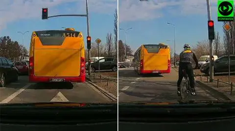 Skręcał na czerwonym, zablokował skrzyżowanie. "Totalna samowolka"