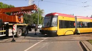 Wykolejenie tramwaju przy Galerii Mokotów