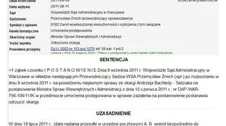 Orzeczenie WSA