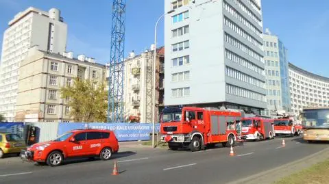 Pożar w biurowcu przy Wisłostradzie