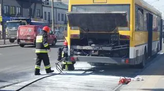 Pożar autobusu na Płowieckiej