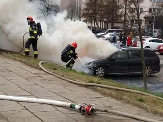 Pożar samochodów na Umińskiego