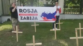 Happening przed Ambasadą Rosji