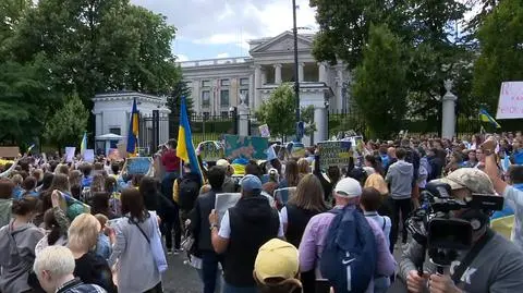 Chcą uznania Rosji za państwo terrorystyczne. Manifestacja przed ambasadą