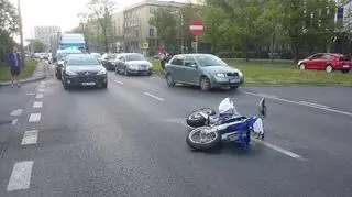 Wypadek motocyklisty na Banacha