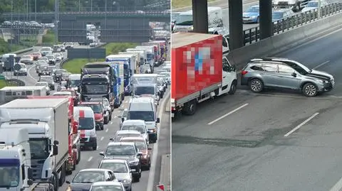 Zderzenie czterech aut na S8. Korek miał 10 kilometrów