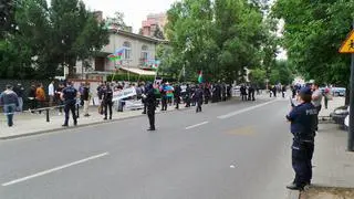 Protest przed ambasadą Azerbejdżanu