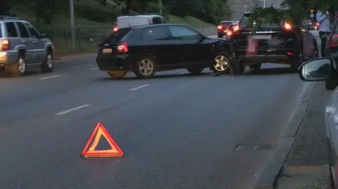 Zderzenie i korki na Wisłostradzie