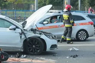 Wypadek na skrzyżowaniu Woronicza z aleją Niepodległości