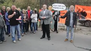 Na miejscu protestu pojawił się Jacek Sasin