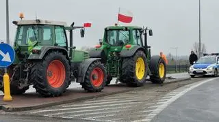 Protest rolników na węźle Wiskitki 