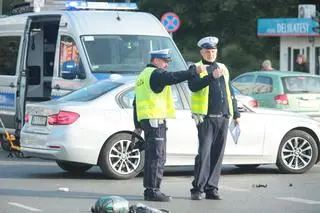 Wypadek na skrzyżowaniu Woronicza z aleją Niepodległości