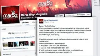 Organizatorzy marszu odżegnują się od uczestników zamieszek, ale zbierają pieniądze dla poszkodowanych przez policję