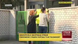 Na szkole na Żoliborzu pojawił się baner