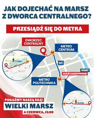 Dojazd z Dworca Centralnego