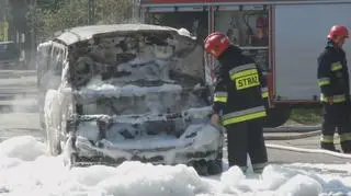 Pożar samochodu w Marysinie Wawerskim